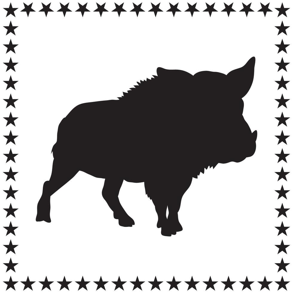 Boar Silhouette illustration, Boar Silhouette, Boar Silhouette art on white background vector