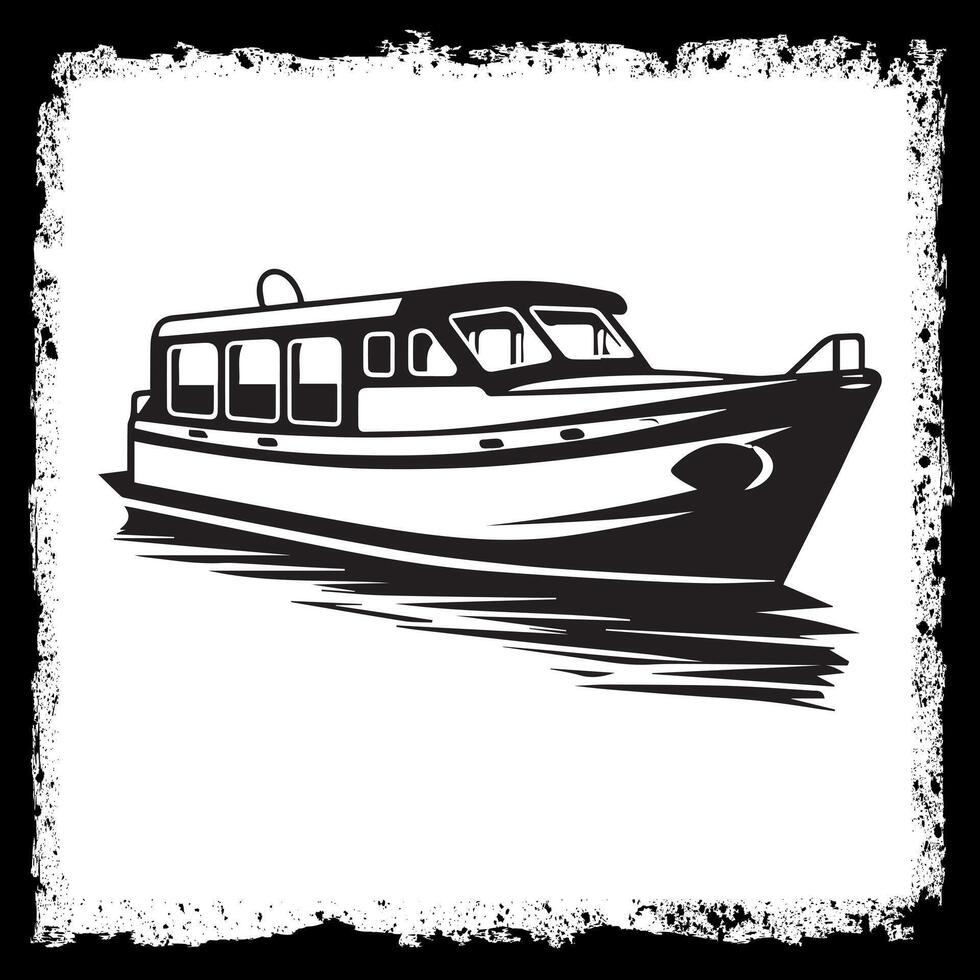Boat Silhouette illustration, Boat Silhouette, Boat Silhouette art on white background vector