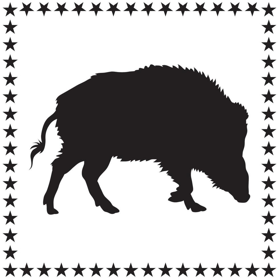 Boar Silhouette illustration, Boar Silhouette, Boar Silhouette art on white background vector