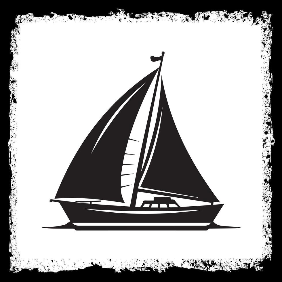 Boat Silhouette illustration, Boat Silhouette, Boat Silhouette art on white background vector