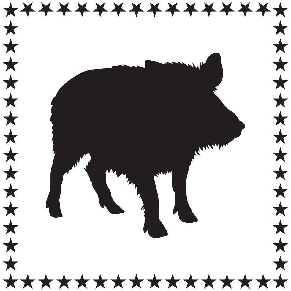 Boar Silhouette illustration, Boar Silhouette, Boar Silhouette art on white background vector