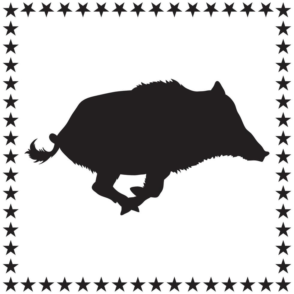Boar Silhouette illustration, Boar Silhouette, Boar Silhouette art on white background vector