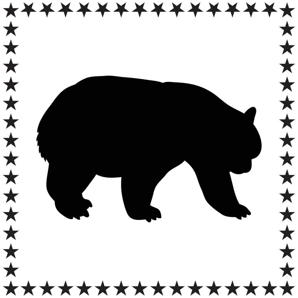 Bear Silhouette illustration, Bear Silhouette, Bear Silhouette art on white background vector