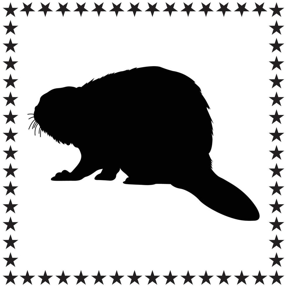 Beaver Silhouette illustration, Beaver Silhouette, Beaver Silhouette art on white background vector