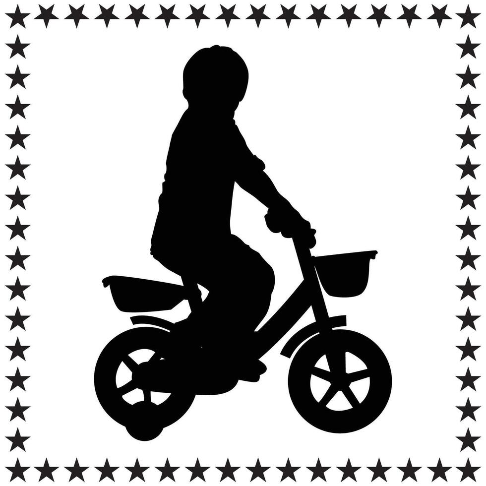 Bicycle Silhouette illustration, Bicycle Silhouette, Bicycle Silhouette art on white background vector