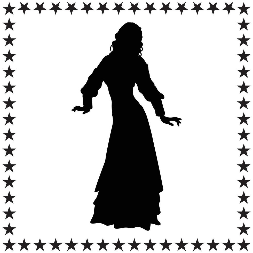 Belly Dancer Silhouette illustration, Belly Dancer Silhouette, Belly Dancer Silhouette art on white background vector