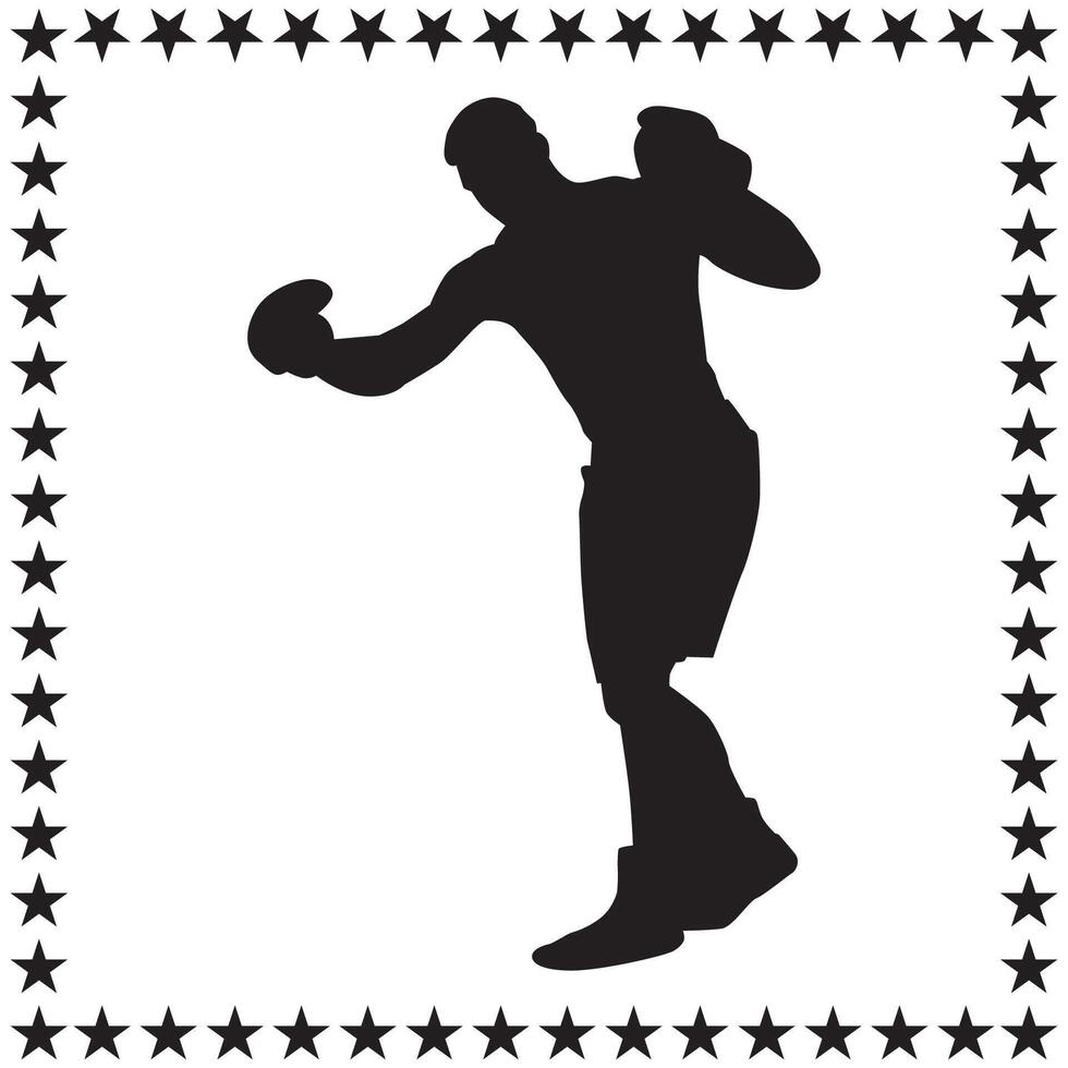 Boxer Silhouette illustration, Boxer Silhouette, boxing Silhouette art on white background vector