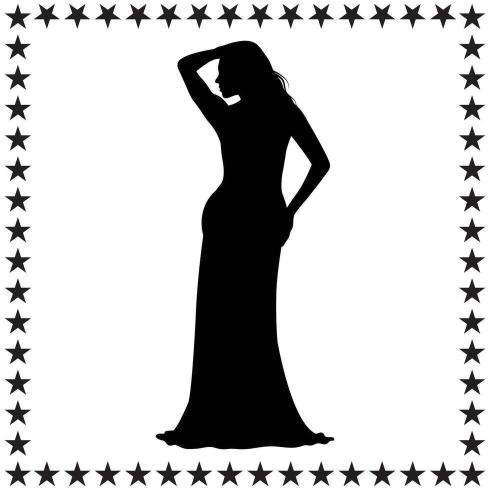 Belly Dancer Silhouette illustration, Belly Dancer Silhouette, Belly Dancer Silhouette art on white background vector