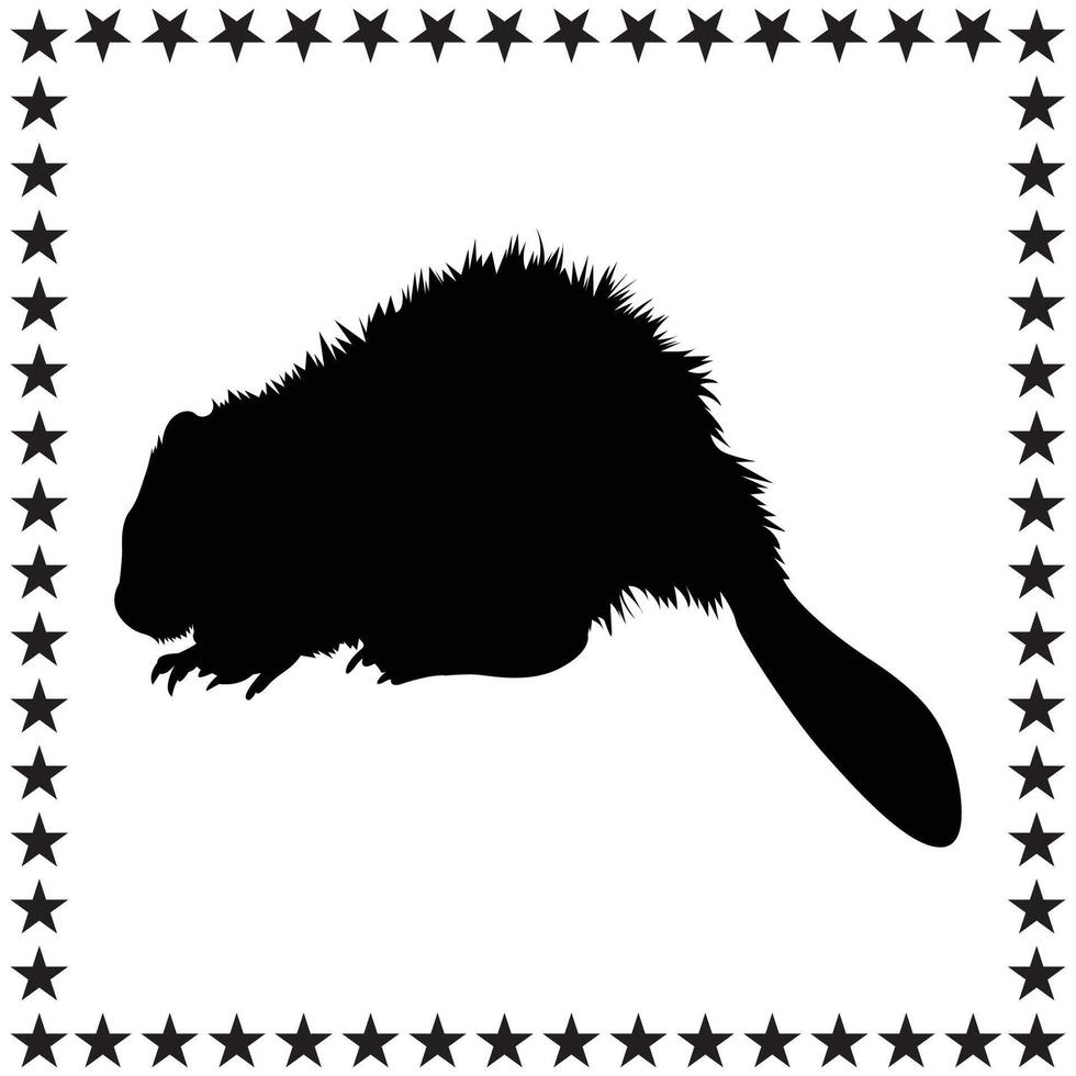 Beaver Silhouette illustration, Beaver Silhouette, Beaver Silhouette art on white background vector