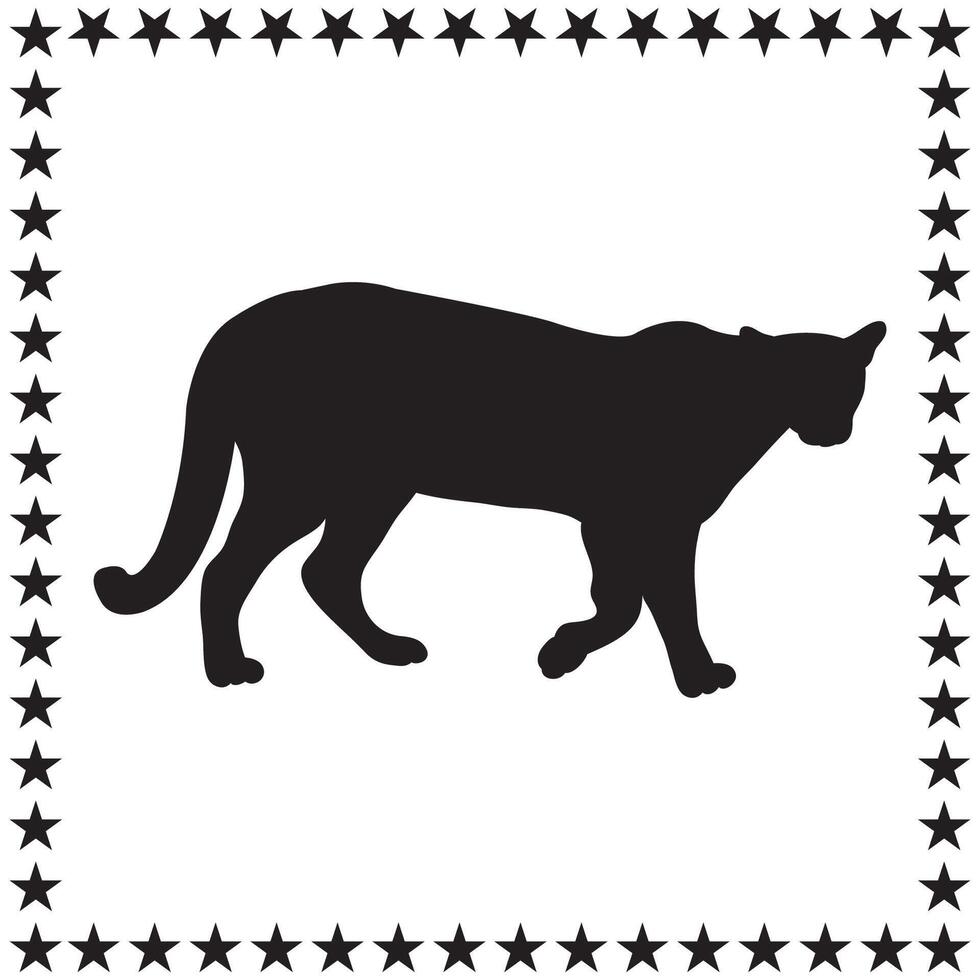 Cheetah Silhouette illustration, Cheetah Silhouette, Cheetah Silhouette art on white background vector