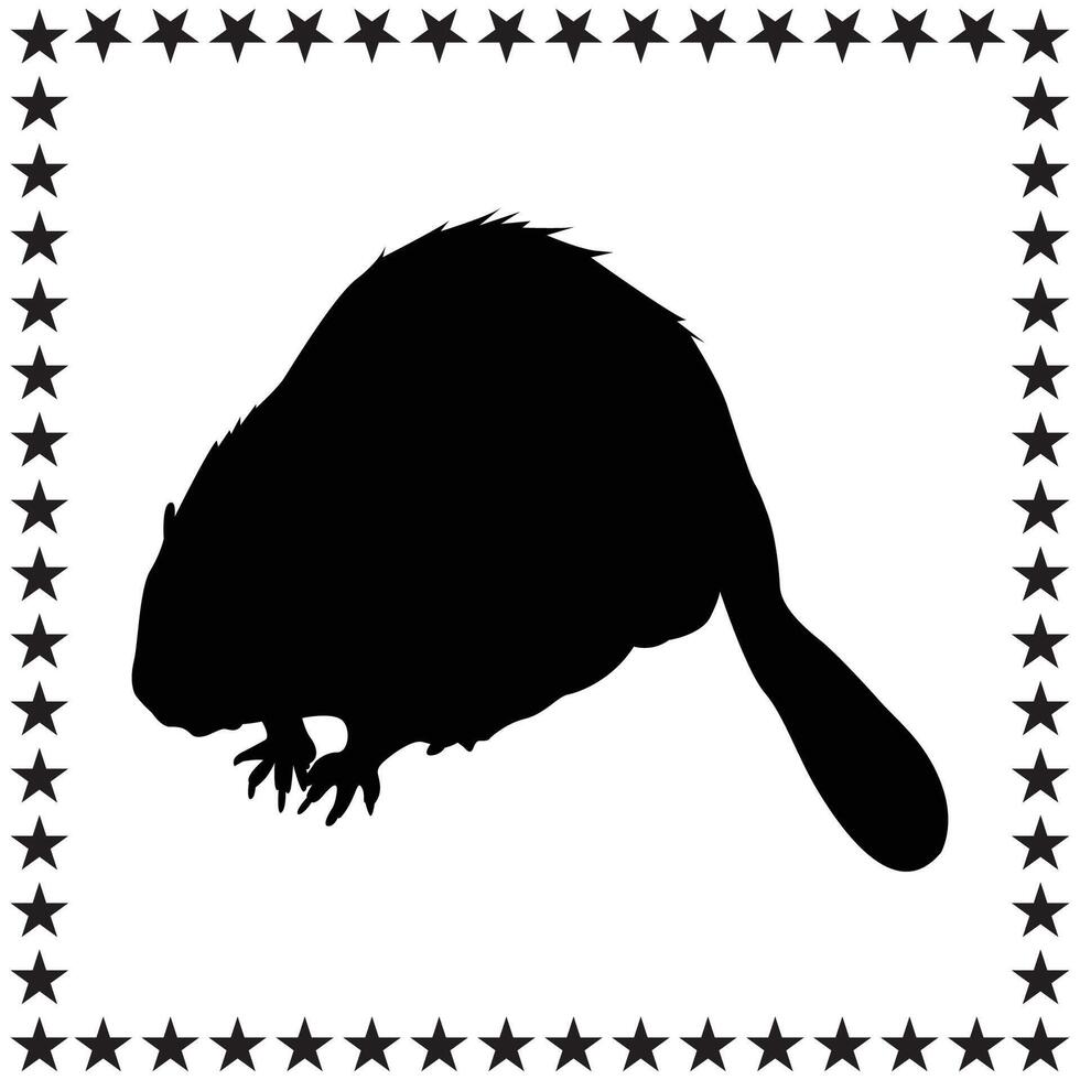 Beaver Silhouette illustration, Beaver Silhouette, Beaver Silhouette art on white background vector