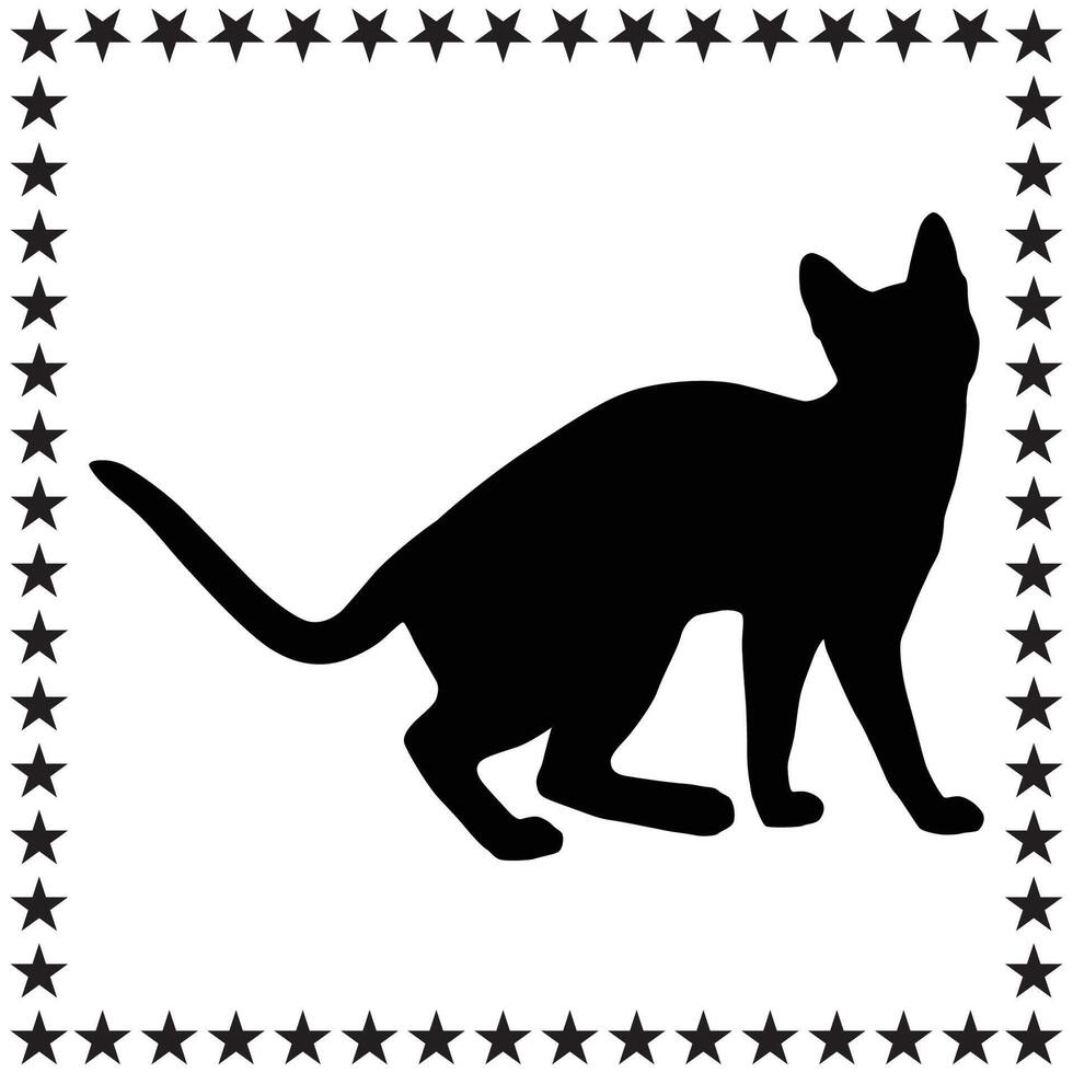 Bengal Cat Silhouette illustration, Bengal Cat Silhouette, Bengal Cat Silhouette art on white background vector
