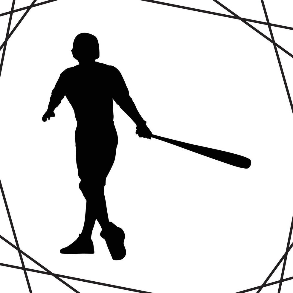 Baseball Player Silhouette illustration, Baseball Player Silhouette, Baseball Player Silhouette art on white background vector