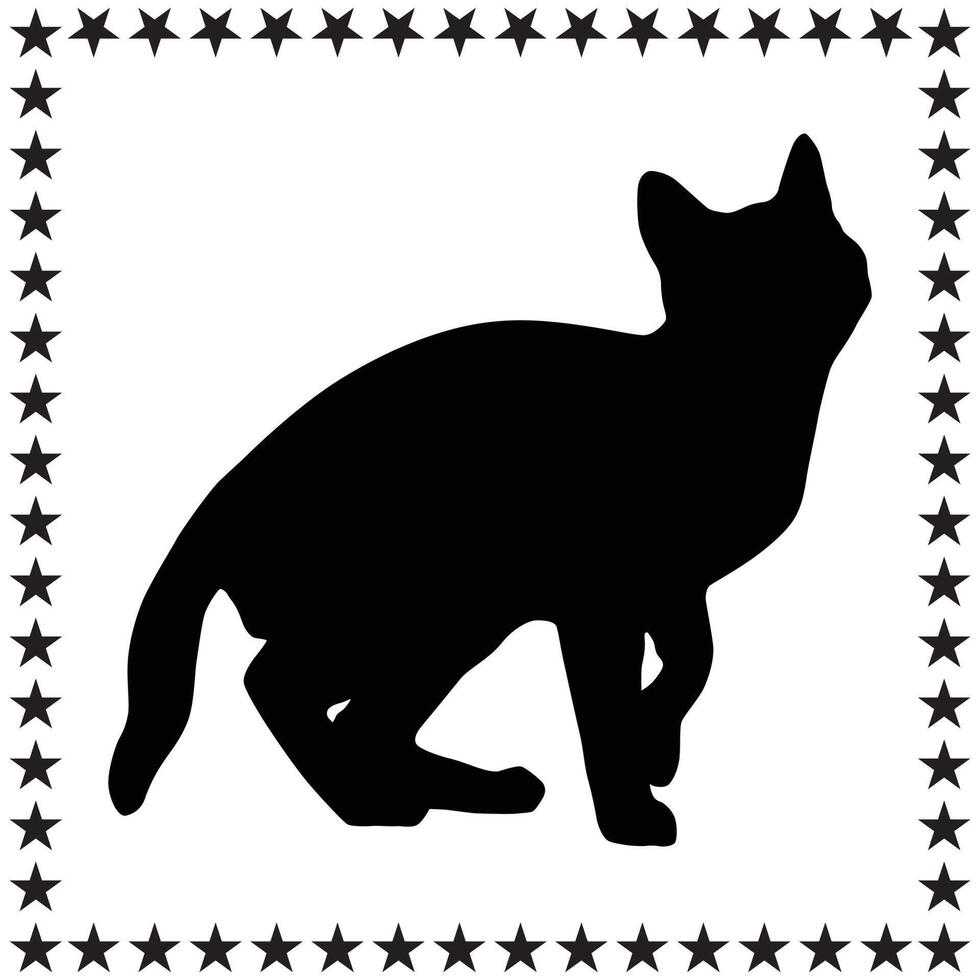 Bengal Cat Silhouette illustration, Bengal Cat Silhouette, Bengal Cat Silhouette art on white background vector
