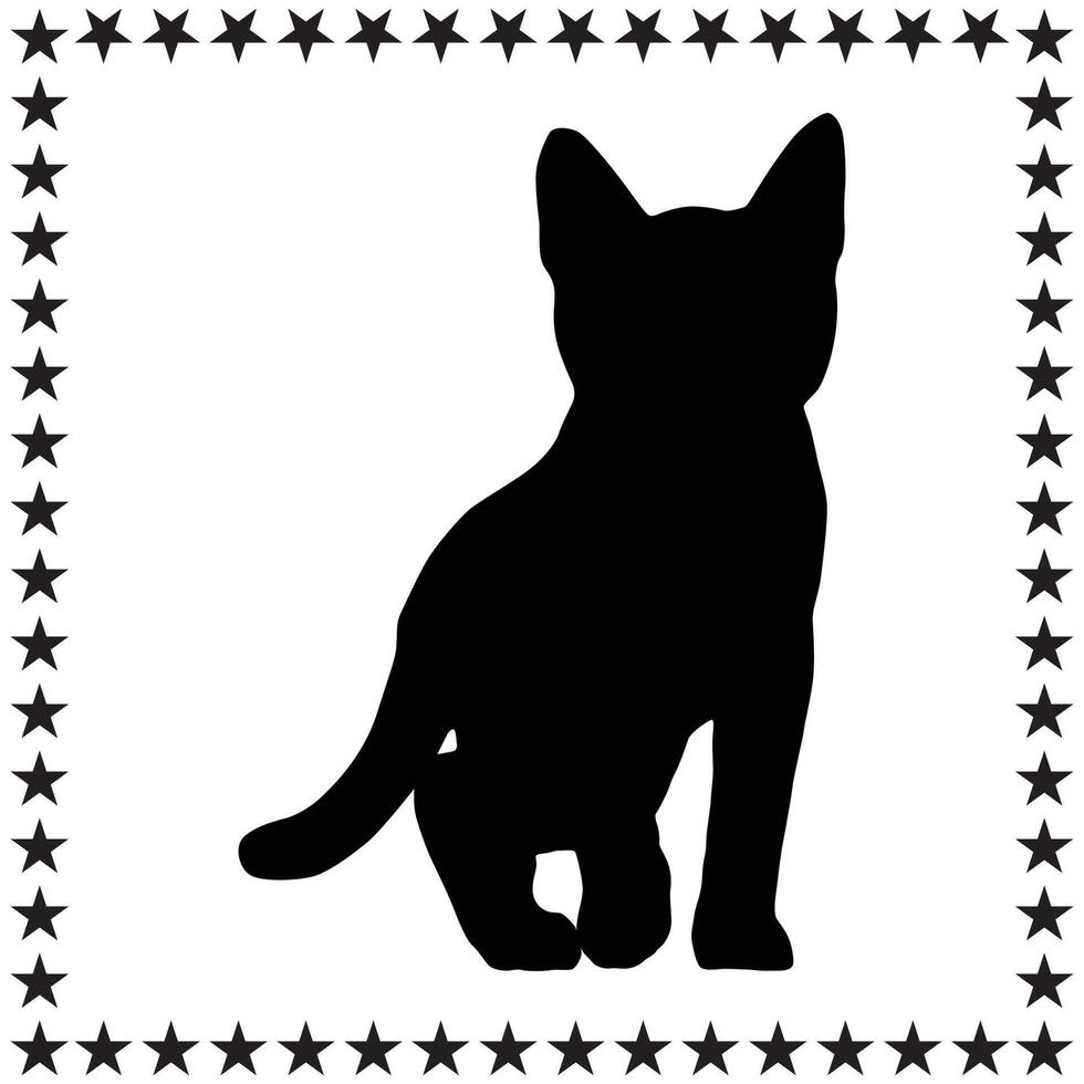 Bengal Cat Silhouette illustration, Bengal Cat Silhouette, Bengal Cat Silhouette art on white background vector