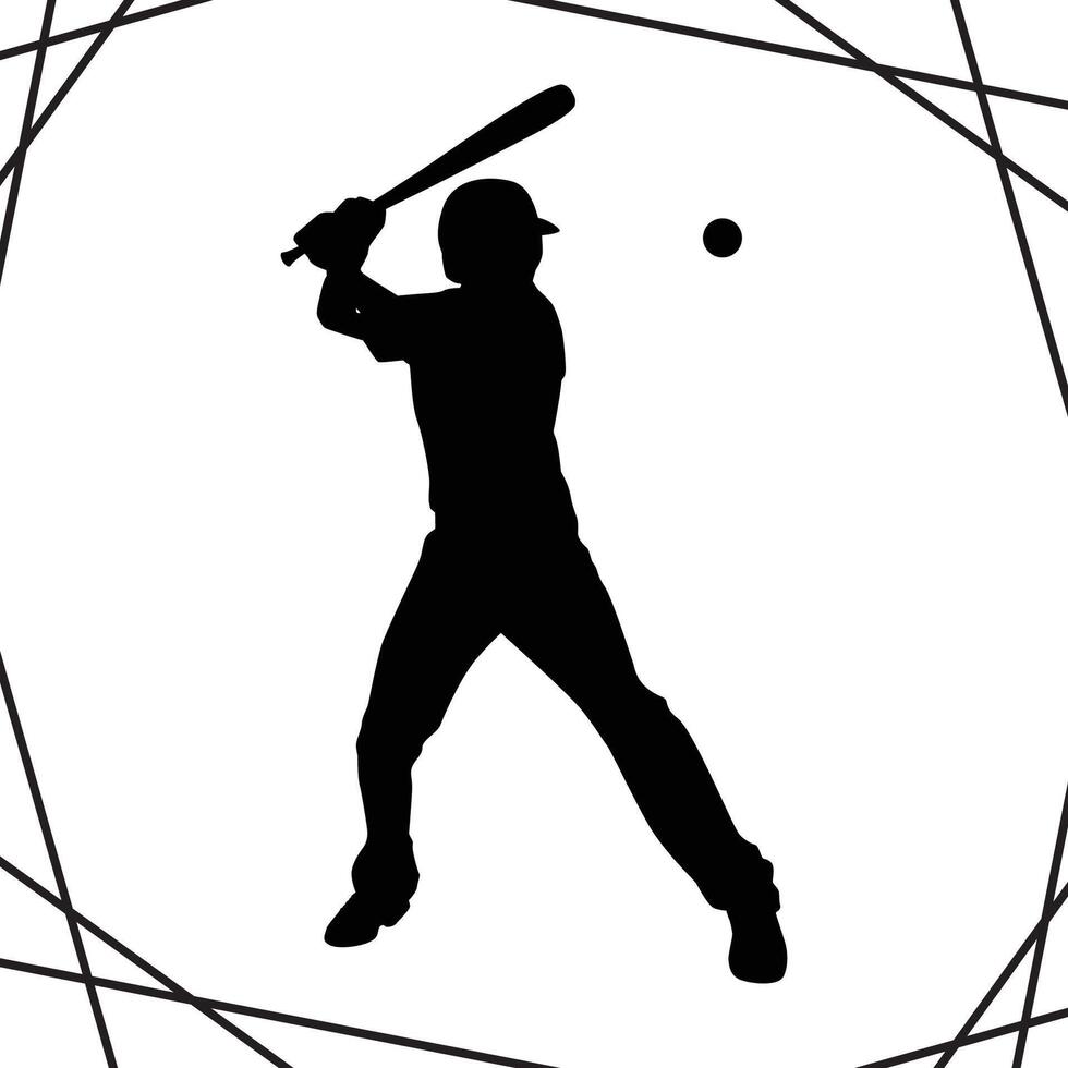 Baseball Player Silhouette illustration, Baseball Player Silhouette, Baseball Player Silhouette art on white background vector