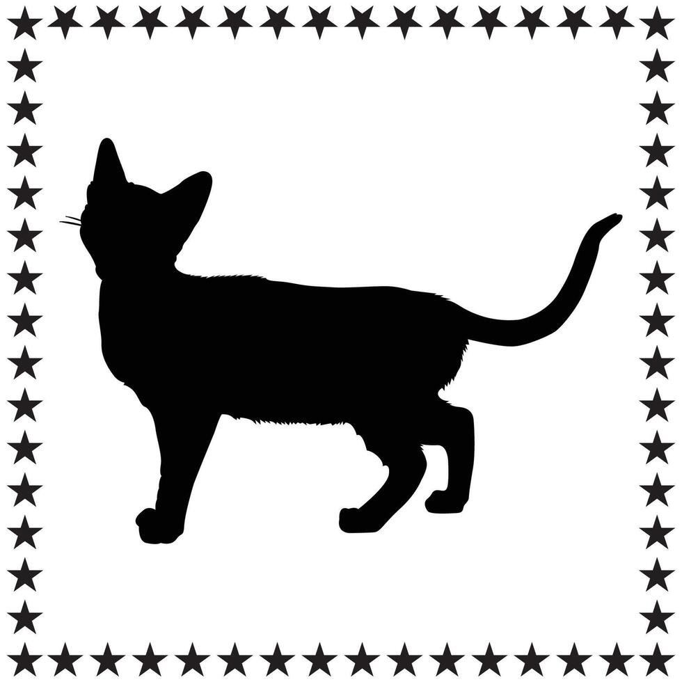 Bengal Cat Silhouette illustration, Bengal Cat Silhouette, Bengal Cat Silhouette art on white background vector
