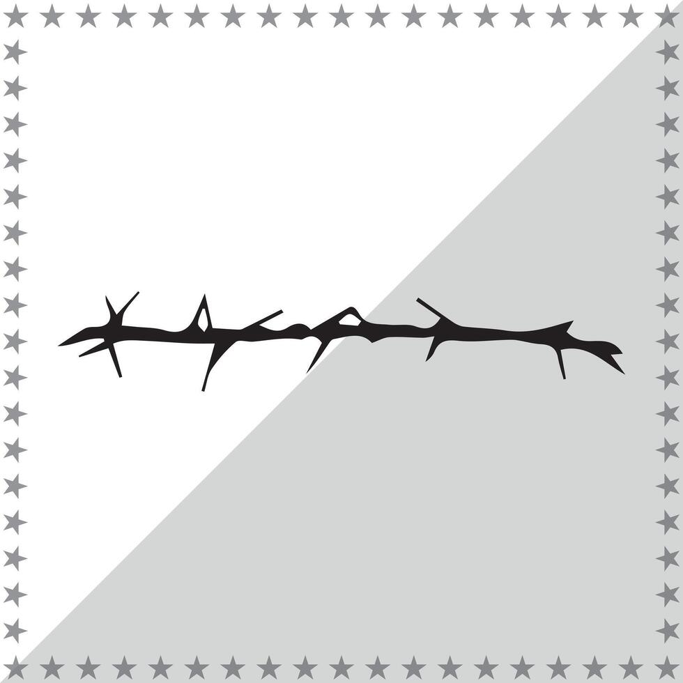 Barbed Wire Silhouette illustration, Barbed Wire Silhouette, Barbed Wire Silhouette art on white background vector