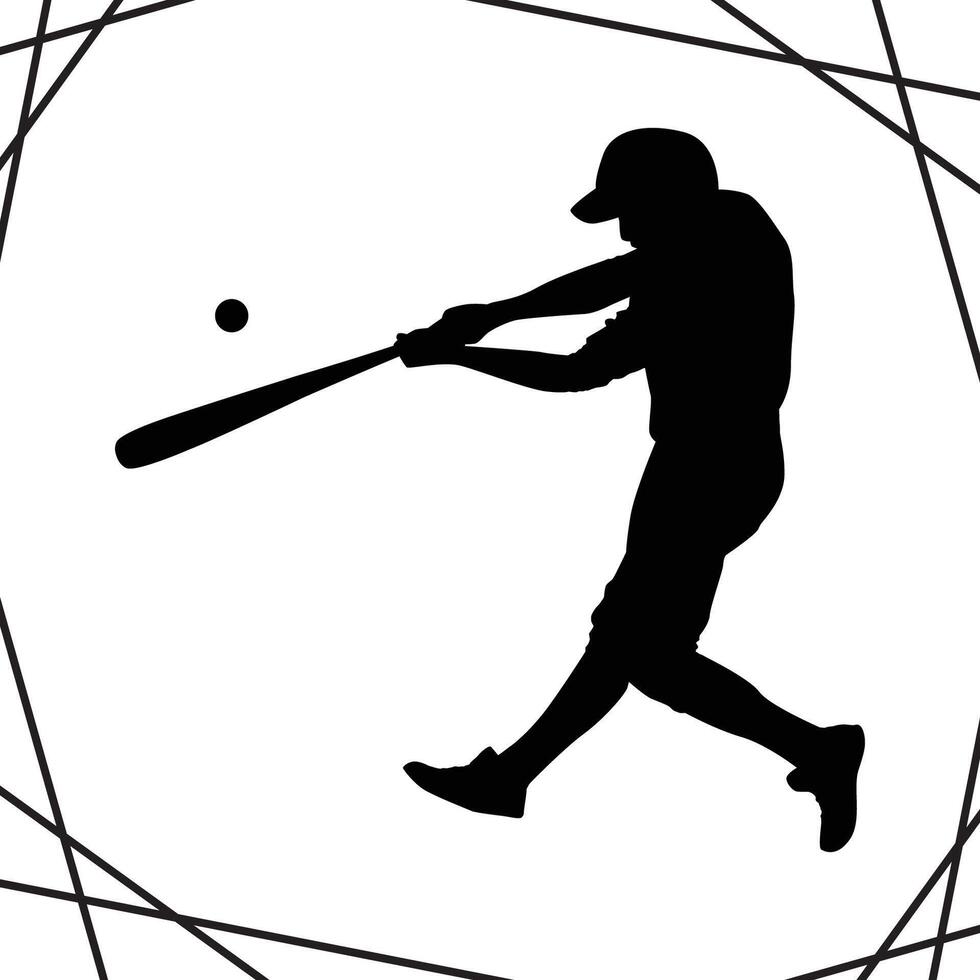 Baseball Player Silhouette illustration, Baseball Player Silhouette, Baseball Player Silhouette art on white background vector