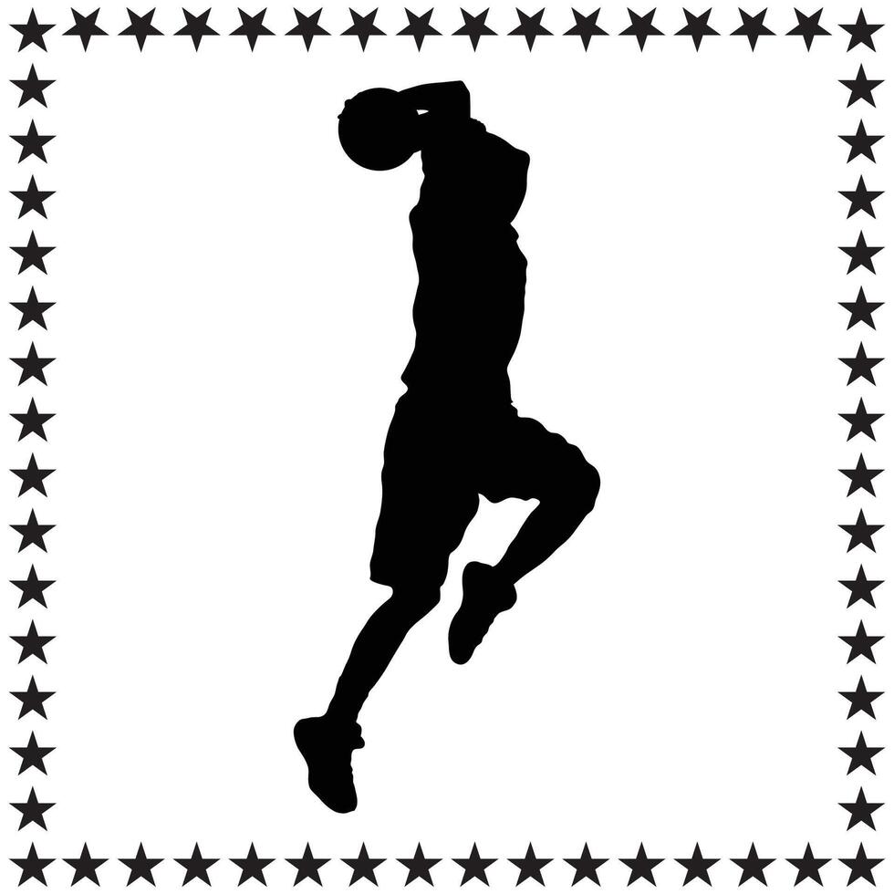 Basketball Silhouette illustration, Basketball Silhouette, Basketball Silhouette art on white background vector