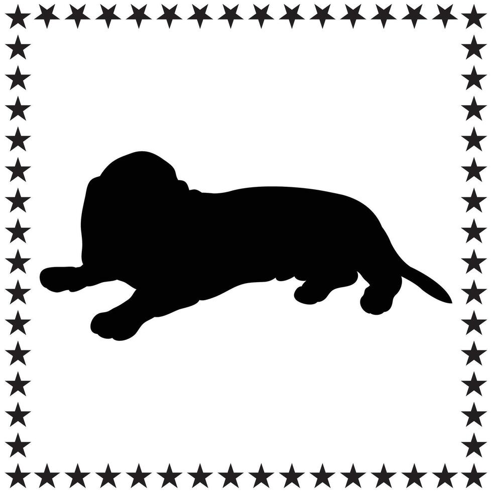 Basset Hound Silhouette illustration, Basset Hound Silhouette, Basset Hound Silhouette art on white background vector