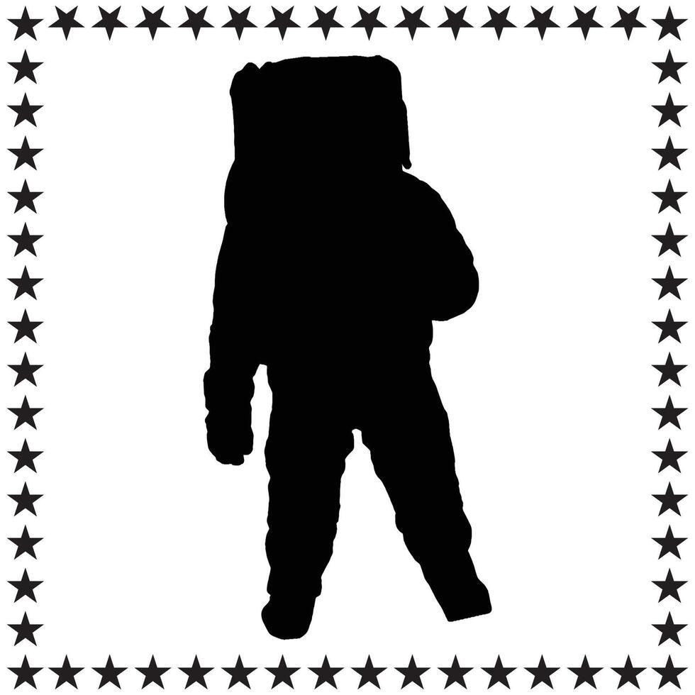 Astronaut Silhouette illustration, Astronaut Silhouette, Astronaut Silhouette art on white background vector