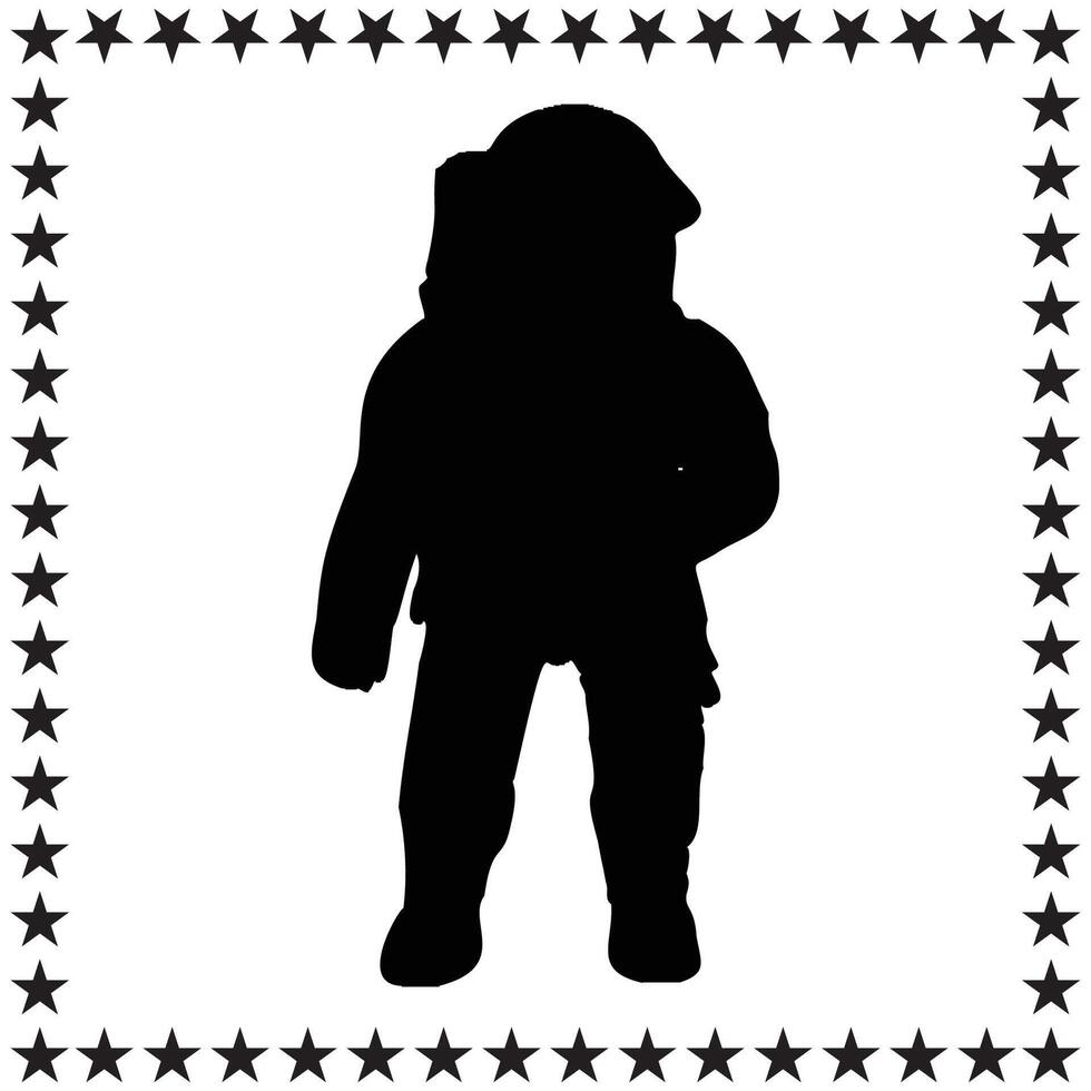 Astronaut Silhouette illustration, Astronaut Silhouette, Astronaut Silhouette art on white background vector