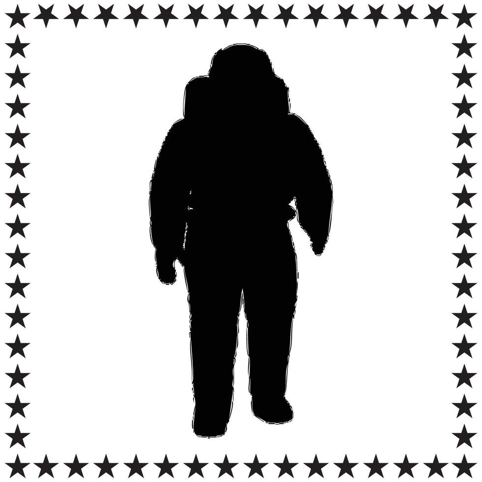Astronaut Silhouette illustration, Astronaut Silhouette, Astronaut Silhouette art on white background vector