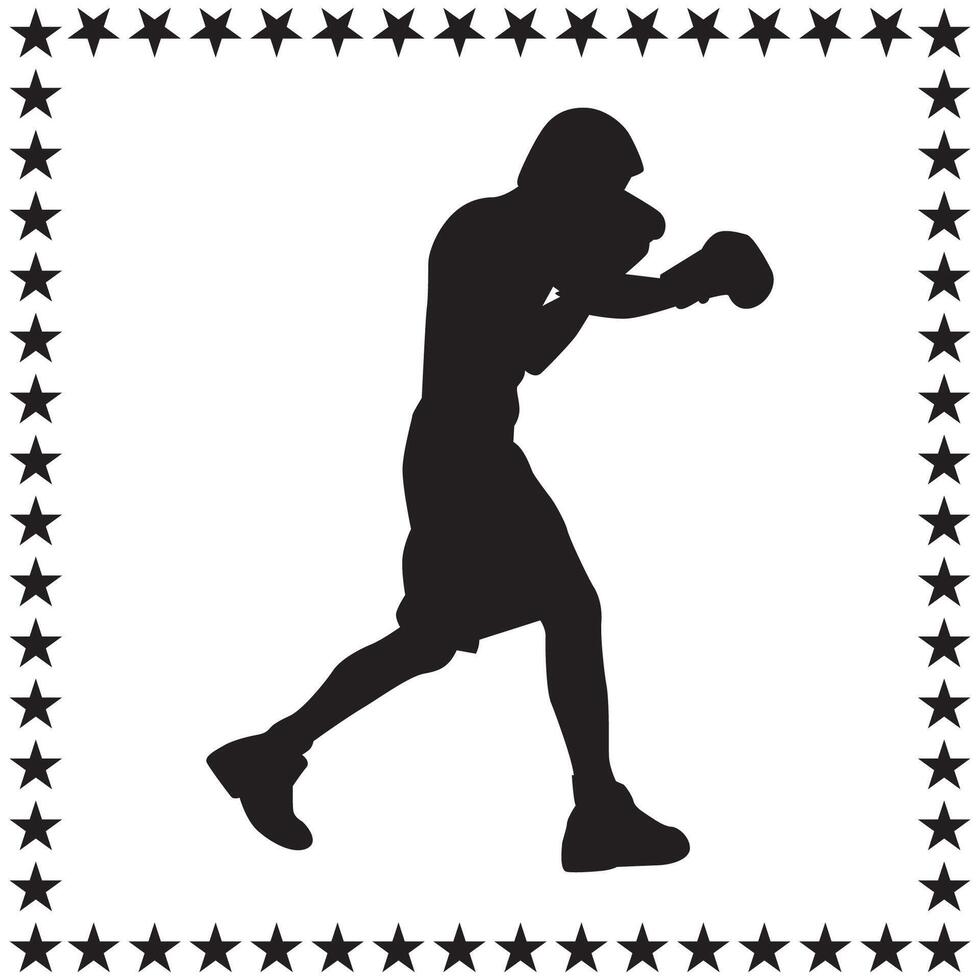 Boxer Silhouette illustration, Boxer Silhouette, boxing Silhouette art on white background vector