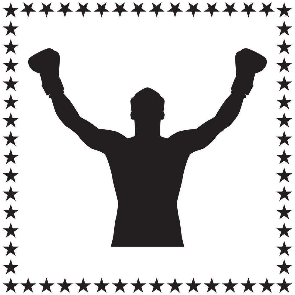 Boxer Silhouette illustration, Boxer Silhouette, boxing Silhouette art on white background vector