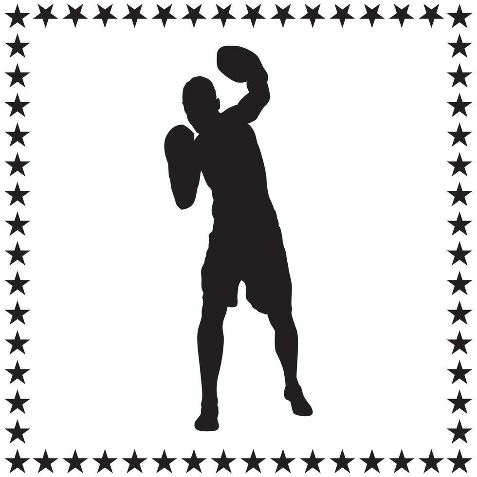Boxer Silhouette illustration, Boxer Silhouette, boxing Silhouette art on white background vector
