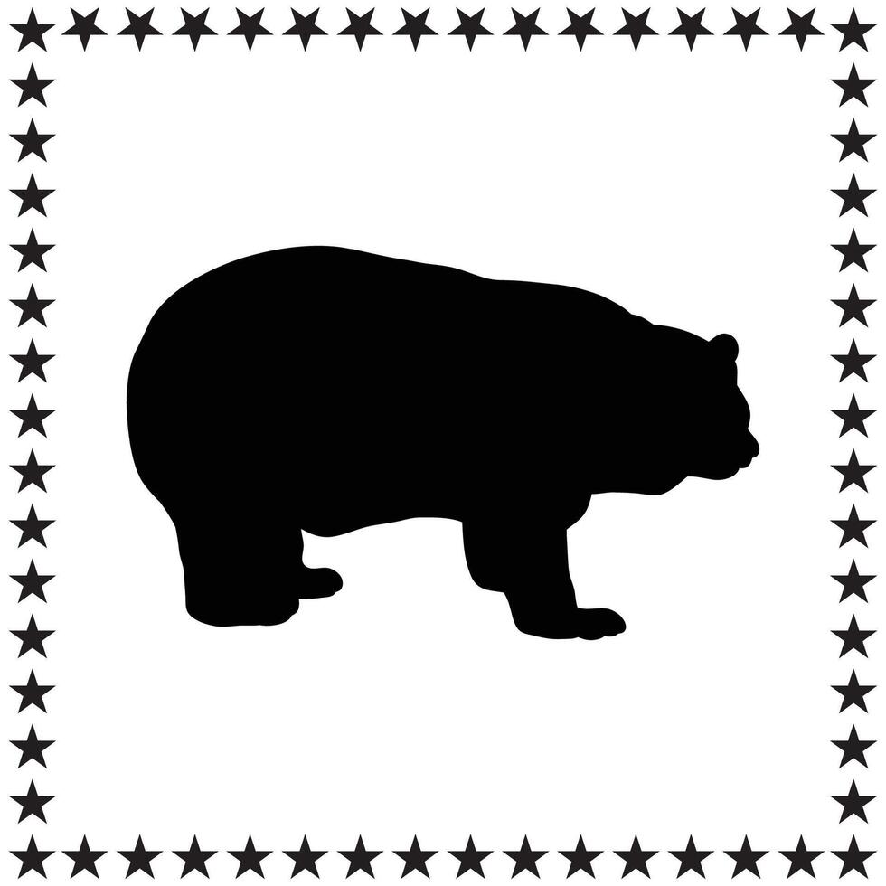 Bear Silhouette illustration, Bear Silhouette, Bear Silhouette art on white background vector