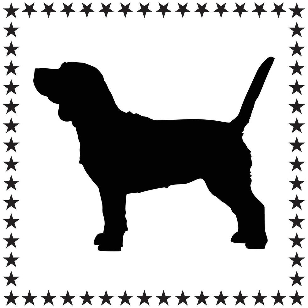 Beagle Dog Silhouette illustration, Beagle Dog Silhouette, Beagle Dog Silhouette art on white background vector