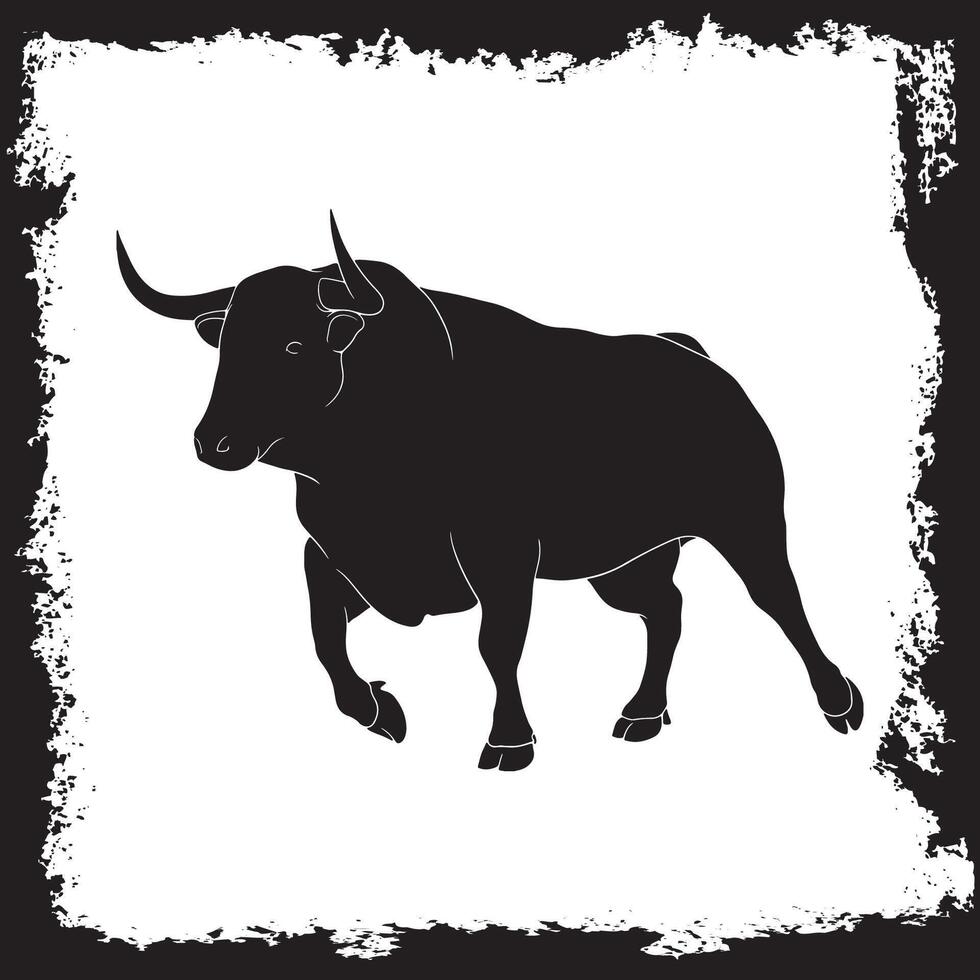 Buffalo Silhouette illustration, Buffalo Silhouette, Buffalo Silhouette art on white background vector