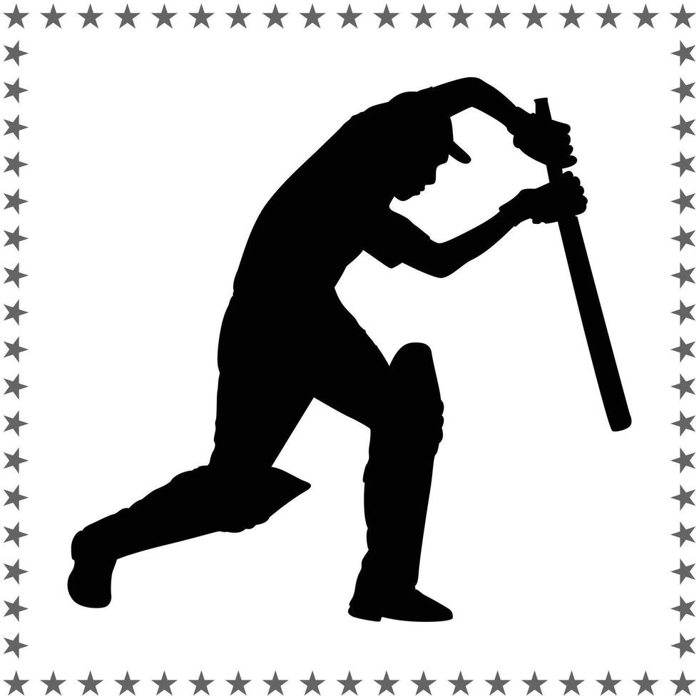 Cricket Silhouette illustration, Cricket Silhouette, Cricket Silhouette art on white background vector