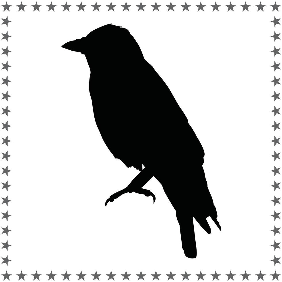 Crow Silhouette illustration, Crow Silhouette, Crow Silhouette art on white background vector