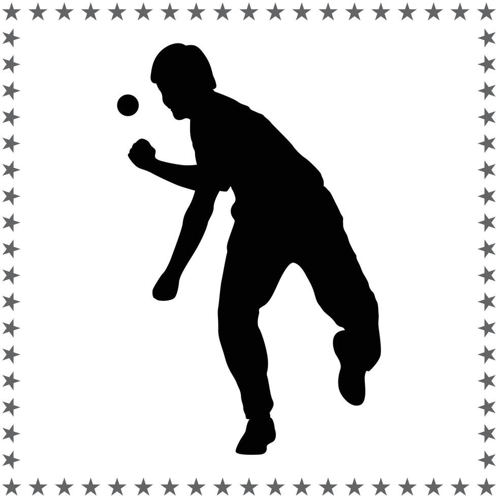 Cricket Silhouette illustration, Cricket Silhouette, Cricket Silhouette art on white background vector