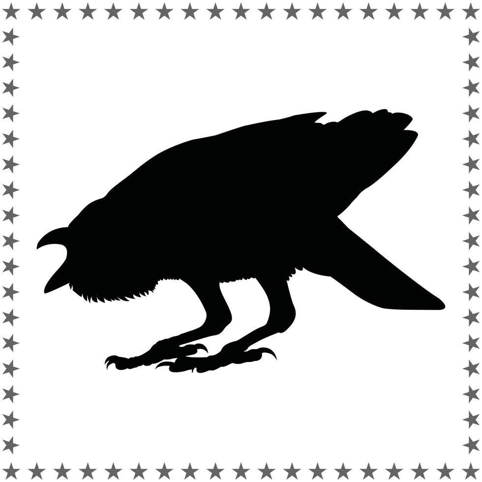 Crow Silhouette illustration, Crow Silhouette, Crow Silhouette art on white background vector