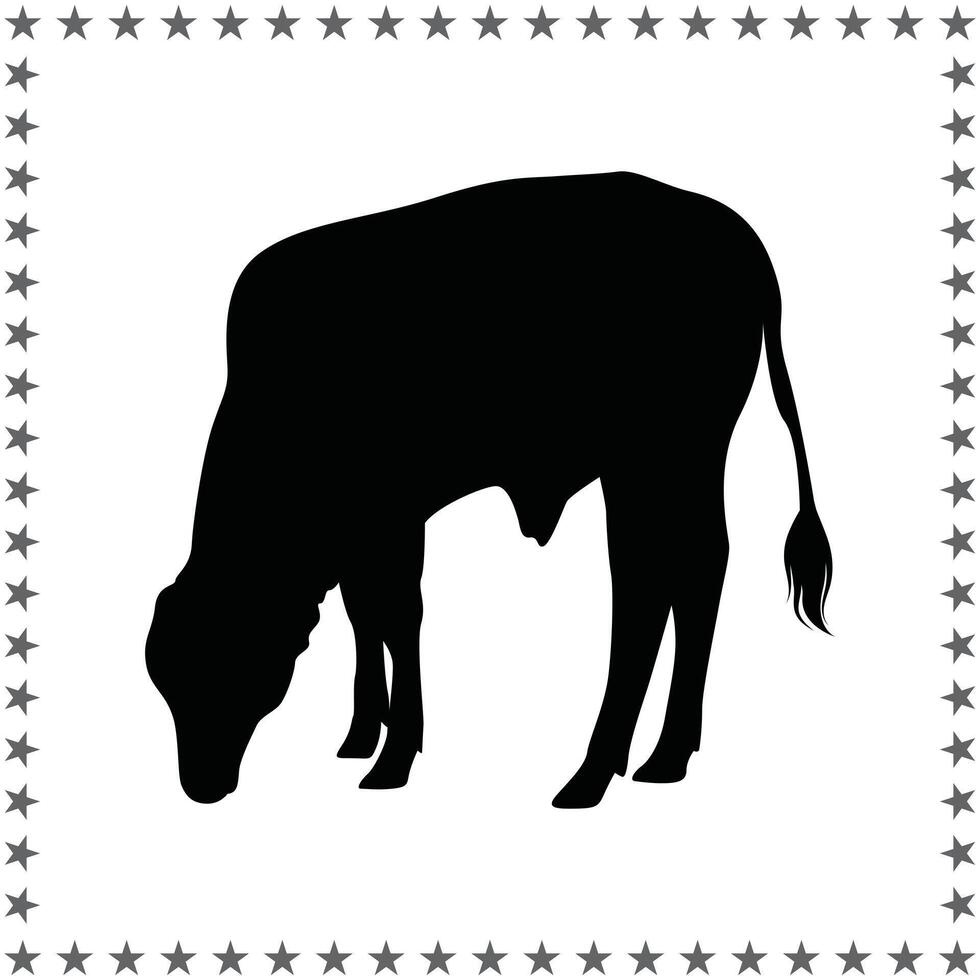 Cow Silhouette illustration, Cow Silhouette, Cow Silhouette art on white background vector