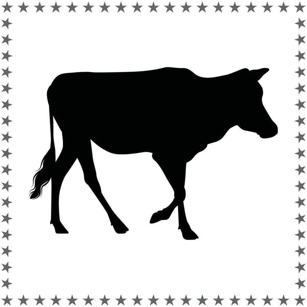 Cow Silhouette illustration, Cow Silhouette, Cow Silhouette art on white background vector