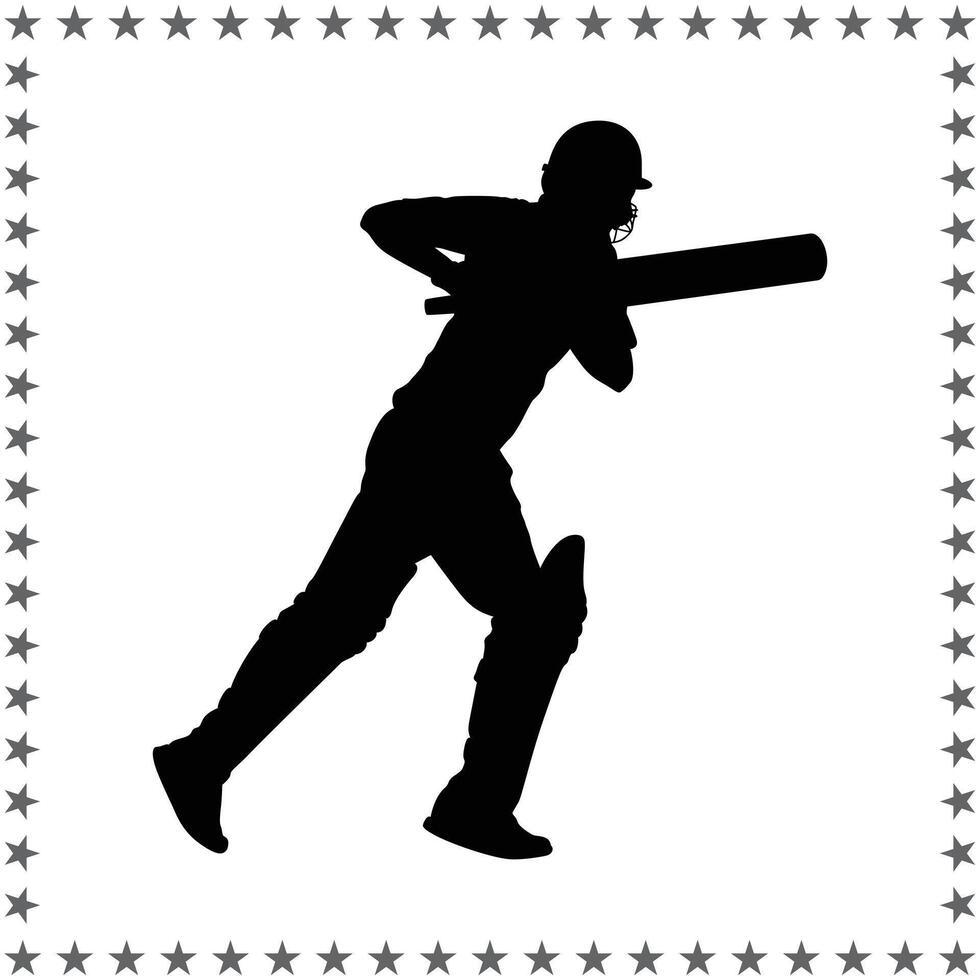 Cricket Silhouette illustration, Cricket Silhouette, Cricket Silhouette art on white background vector