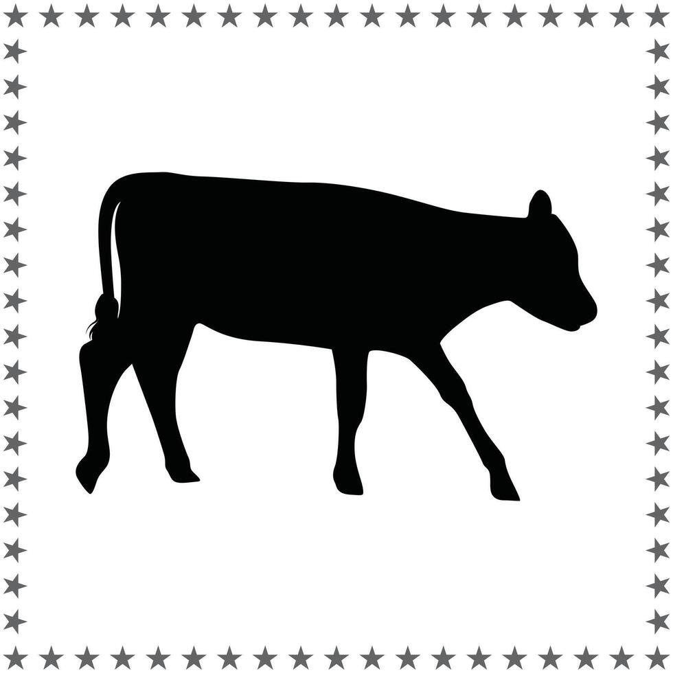 Cow Silhouette illustration, Cow Silhouette, Cow Silhouette art on white background vector