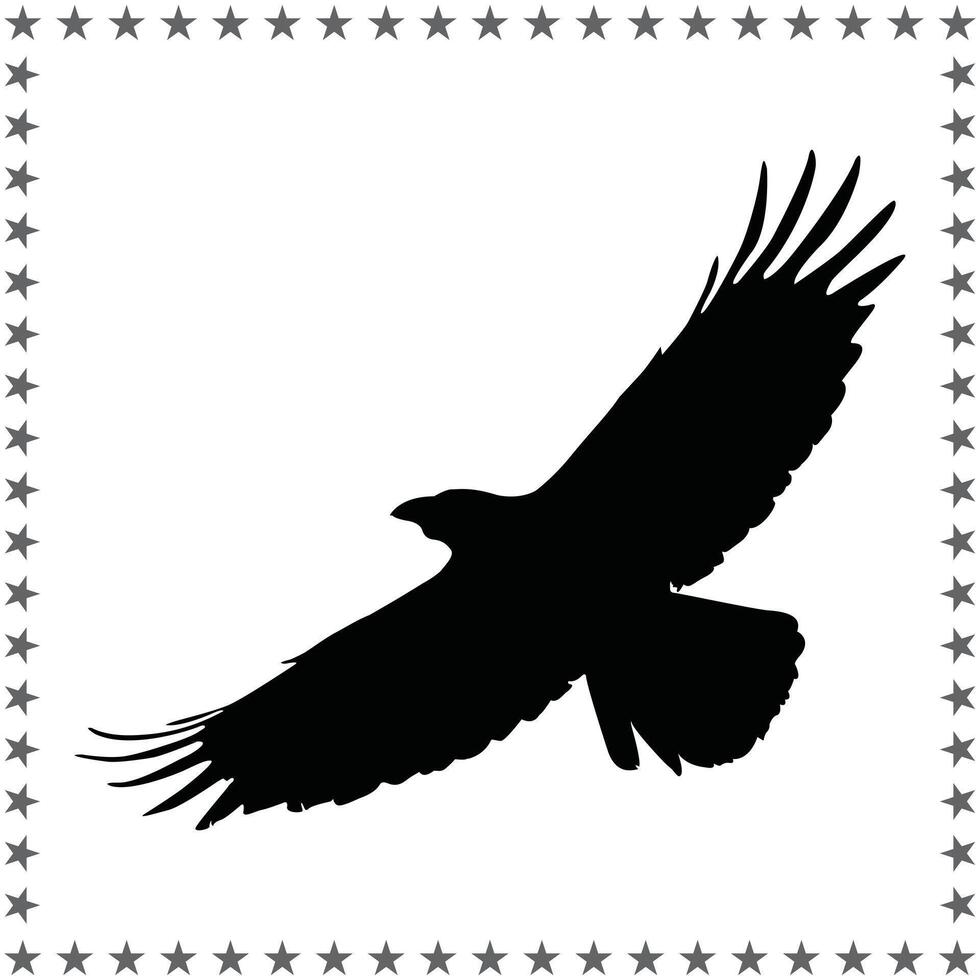 Crow Silhouette illustration, Crow Silhouette, Crow Silhouette art on white background vector