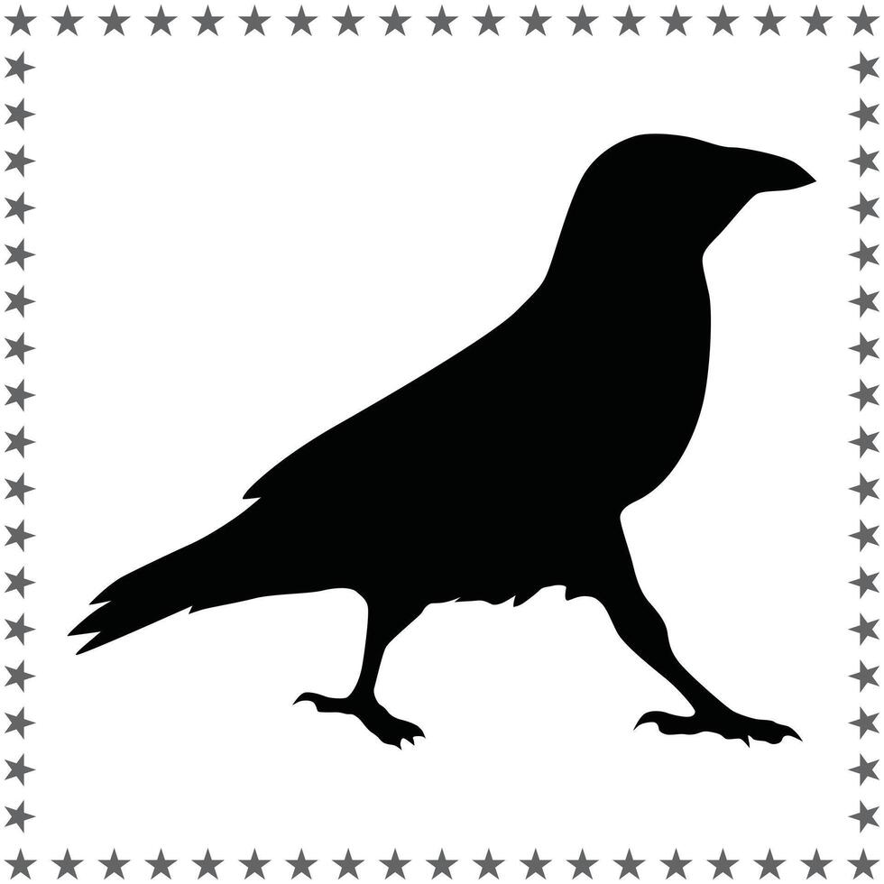 Crow Silhouette illustration, Crow Silhouette, Crow Silhouette art on white background vector