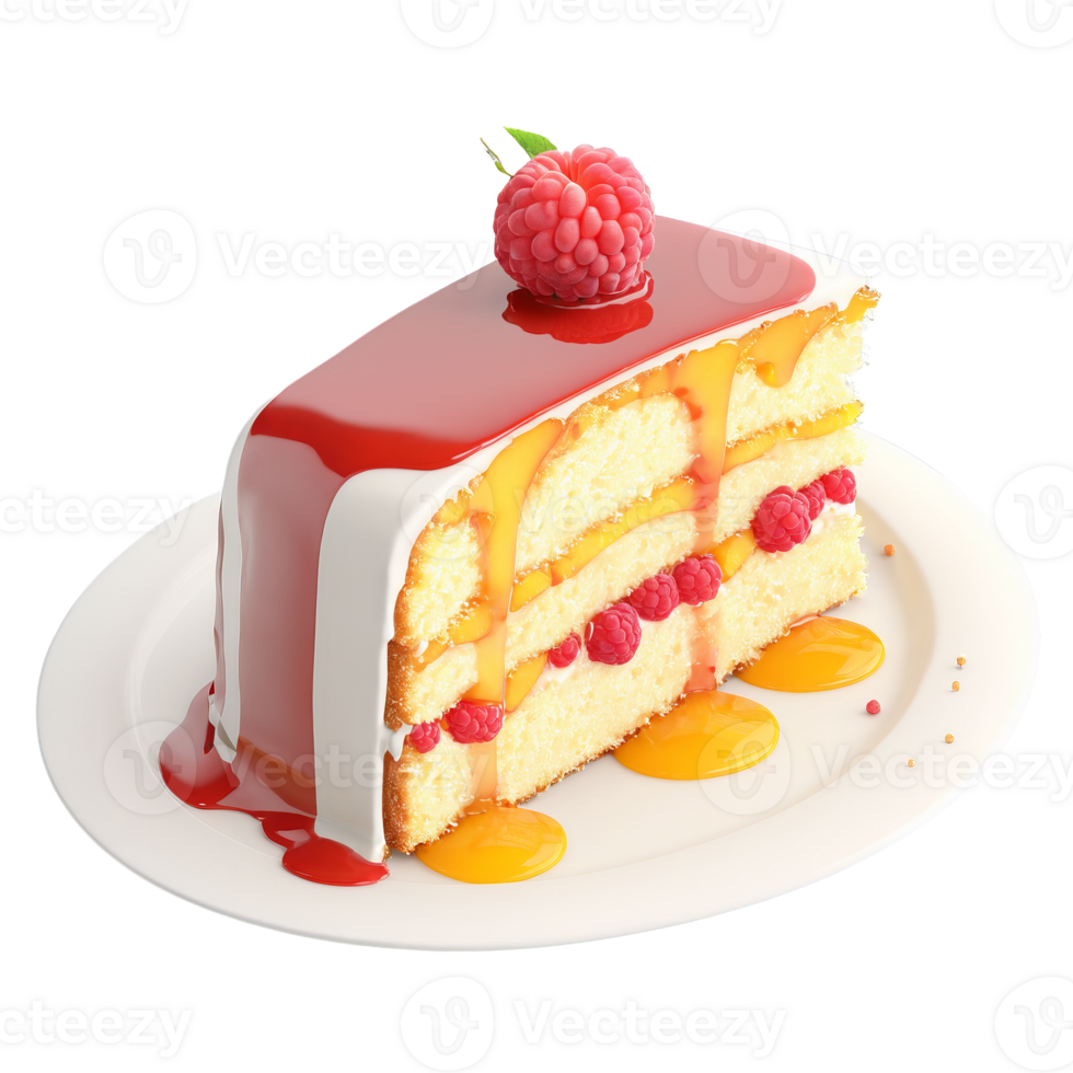 Peach melba cake golden peach studded layers raspberry sauce dripping Food and Culinary concept png