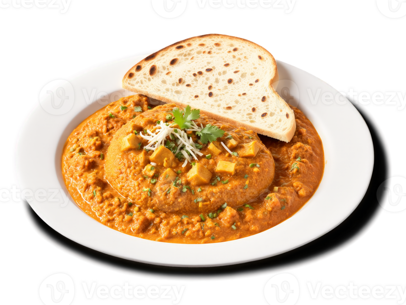 Pav bhaji with spiced vegetable curry and bread png