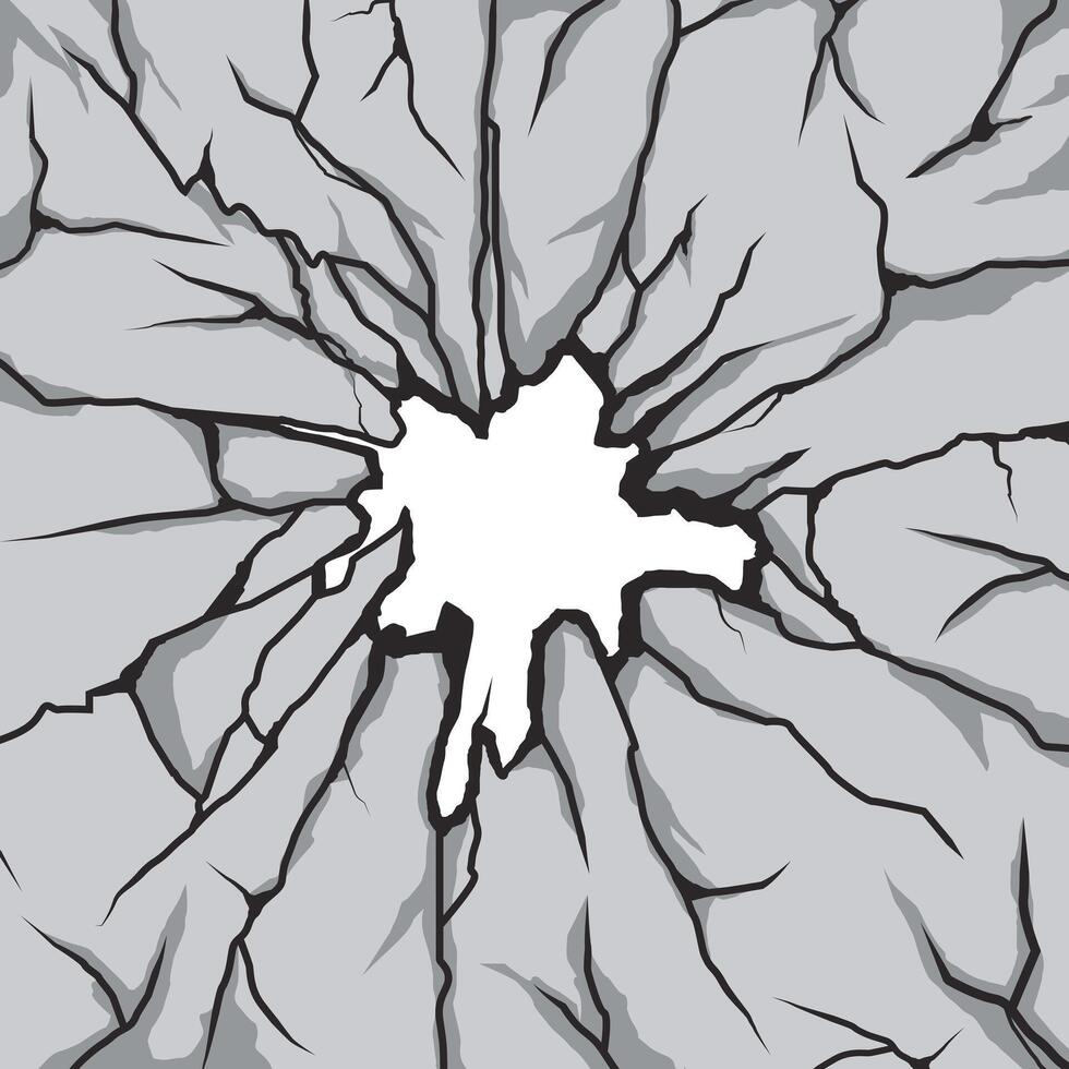 background illustration of destroyed wall, cracked wall vector