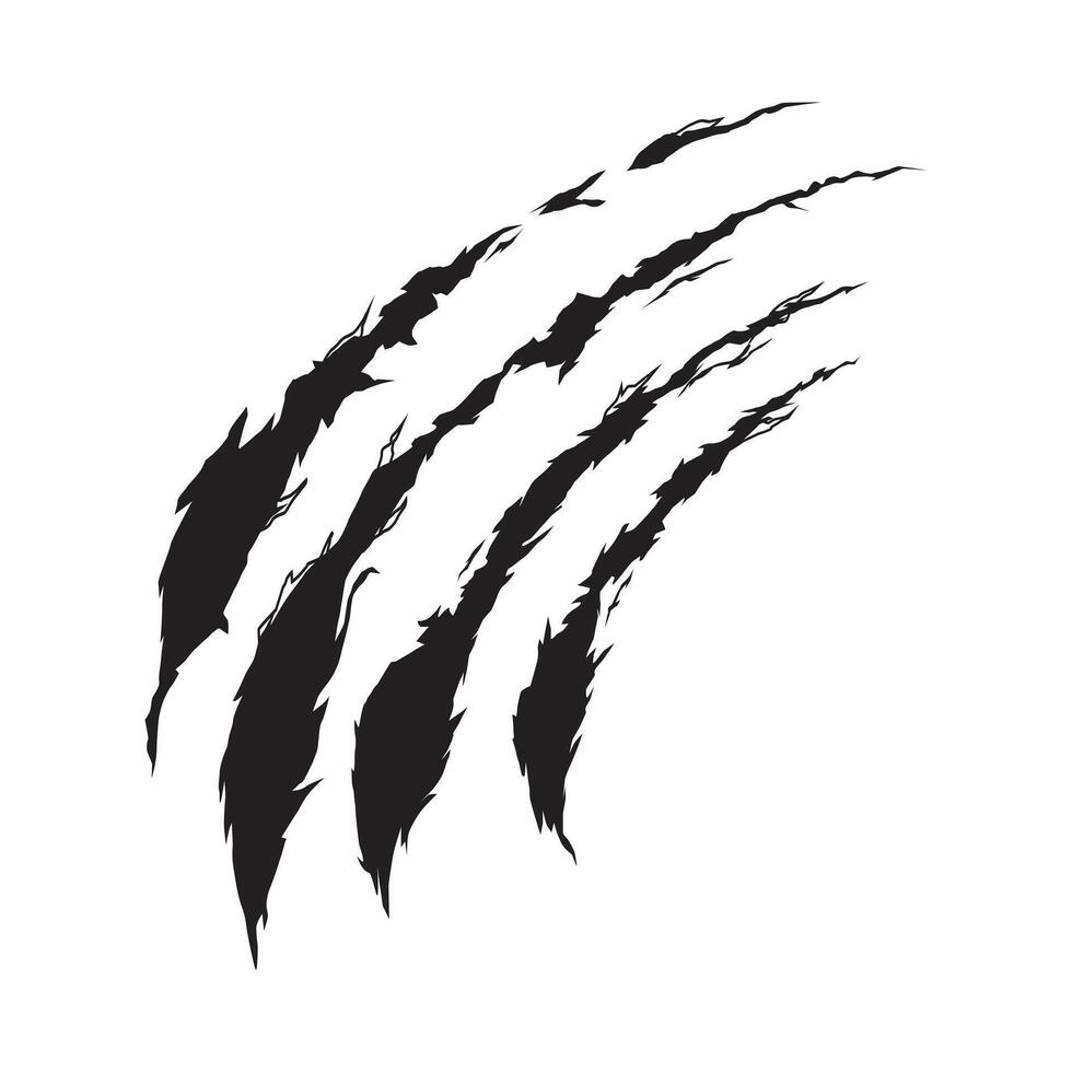 Illustration of claw scratches isolated on white background vector