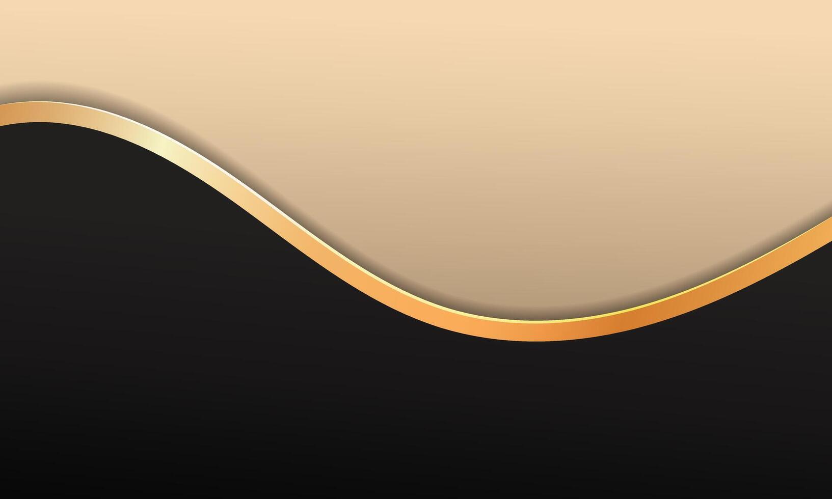 Elegant 3d background of curved luxury gold lines vector