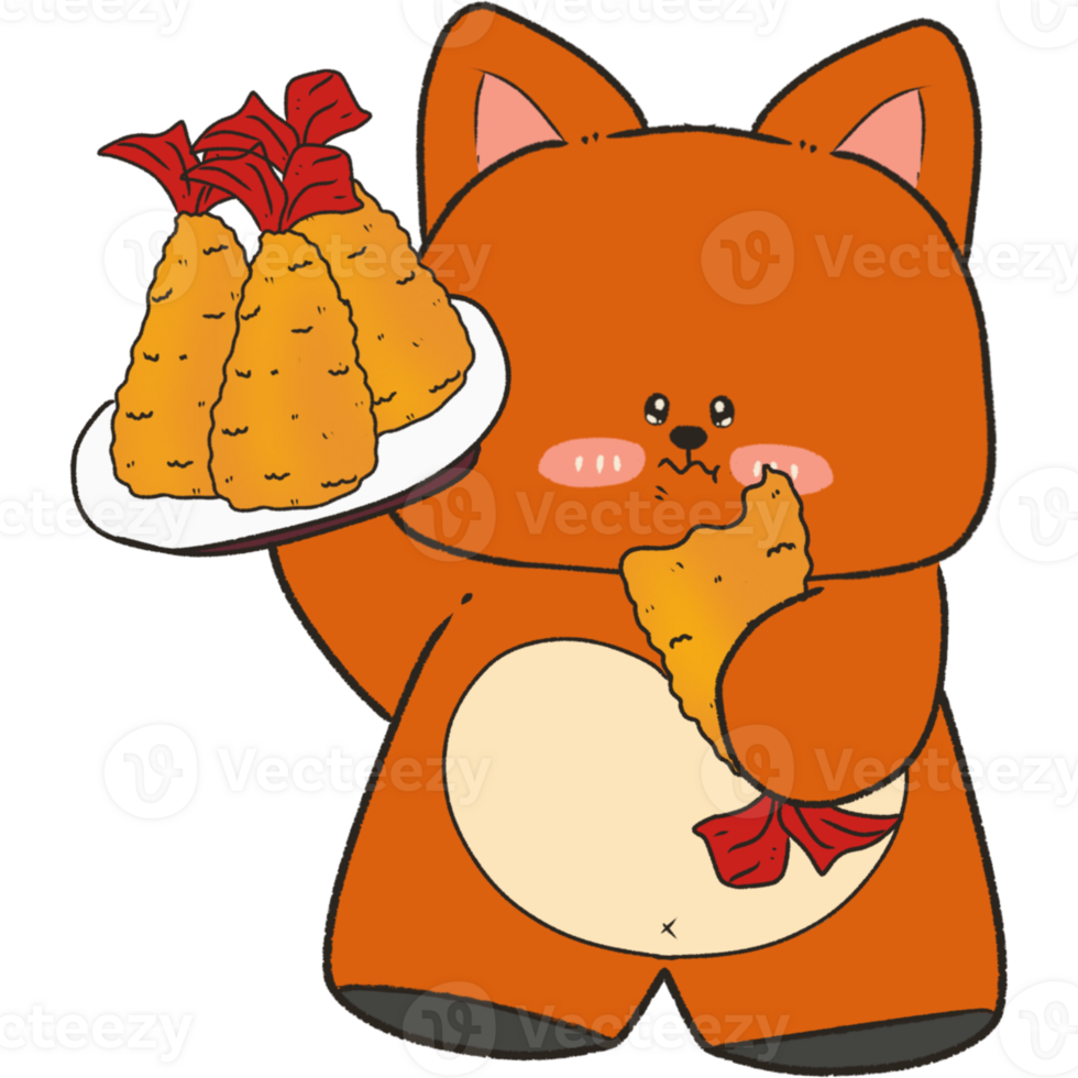 The fox and shrimp tempura png